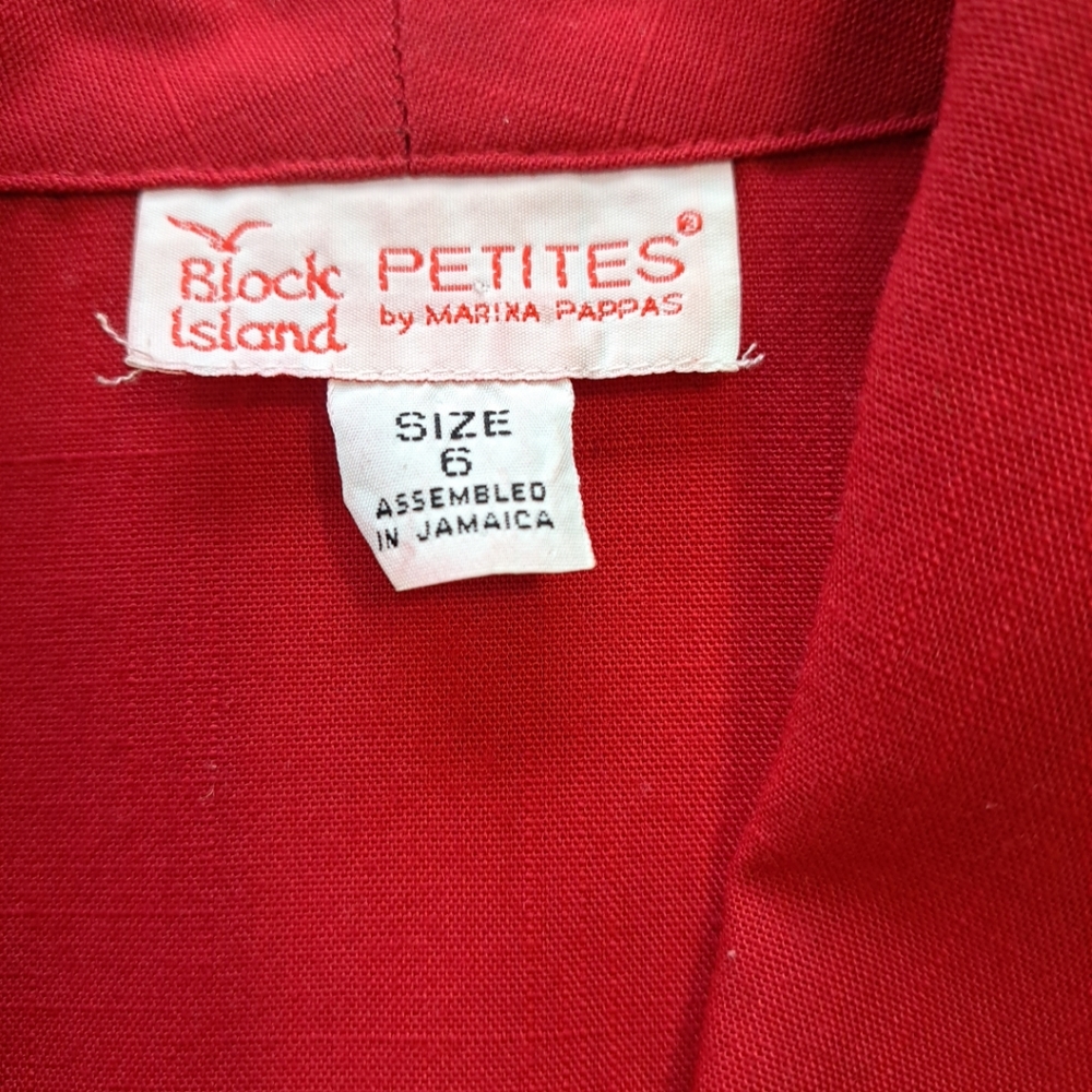 Vintage Block Island by Marina Pappas Red Blazer Suit Jacket 6 Petite Pockets - Picture 3 of 12